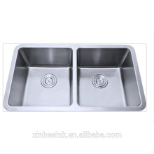 stainless steel undermounted double sink